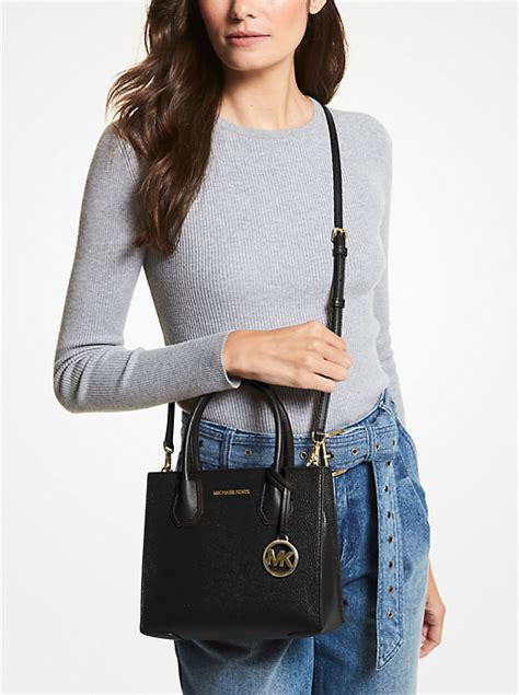 michael kors mercer nera|Mercer Medium Pebbled Leather Crossbody Bag .